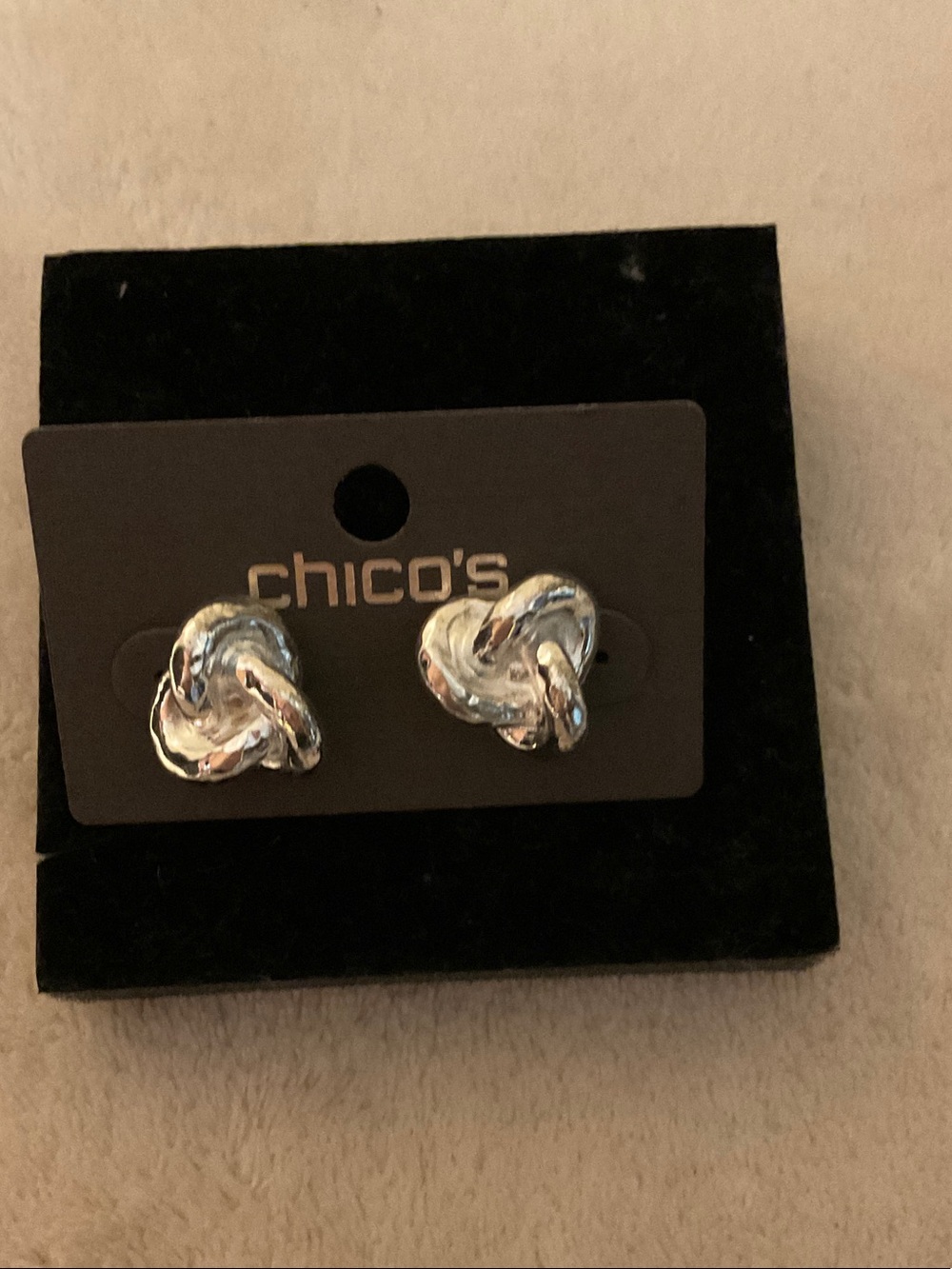 Chico's Silver Knot Stud Earrings
